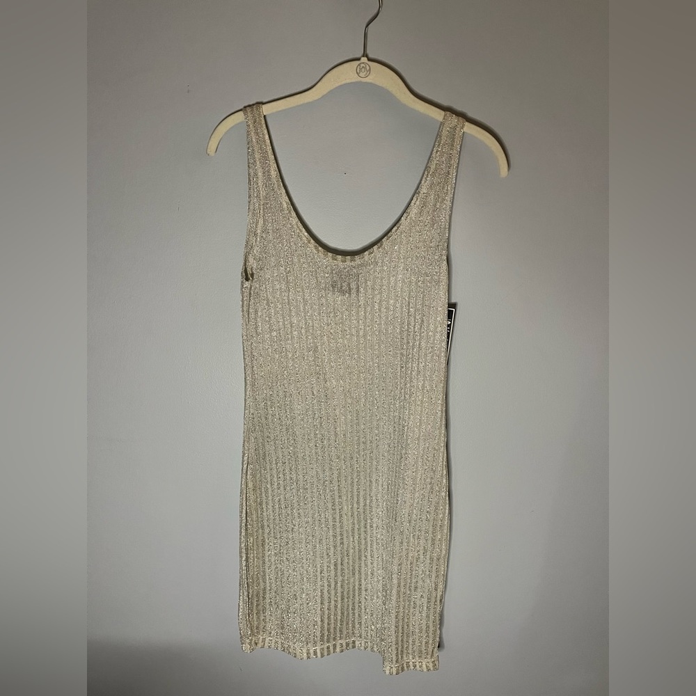 Vintage Top Style Glittery Mini Dress-Medium
